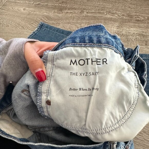 Mother The XYZ Saint Jeans 26 Better When It’s Wrong Exposed Zip Fly Distressed - Picture 12 of 13
